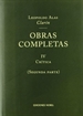 Portada del libro Obras completas de Clarín IV. Crítica  2º vol. 